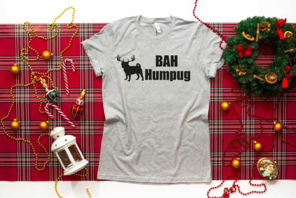 Bah Humpug Pug Christmas SVG File for Crafts