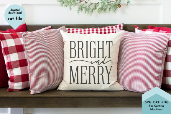 Bright and Merry Christmas SVG Cut File for Crafts