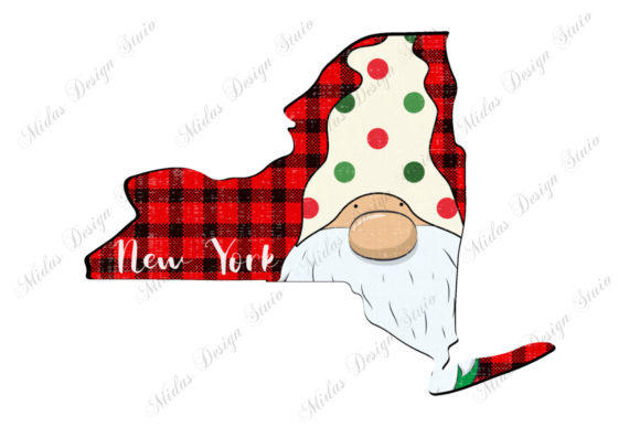Buffalo Plaid New York Christmas Graphic Design Asset