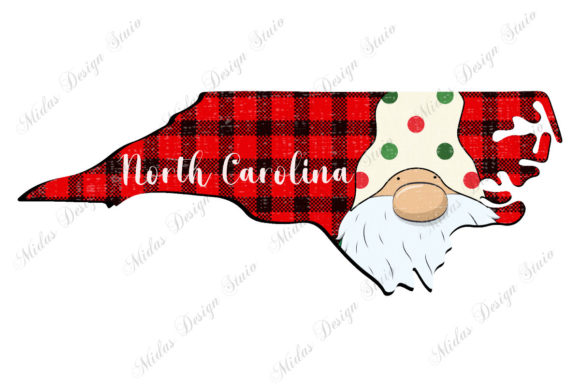Buffalo Plaid North Carolina Christmas Embroidery