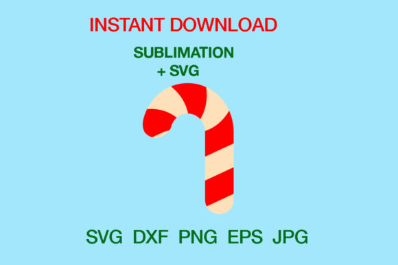 Candy Cane SVG File for Crafts and Christmas Design