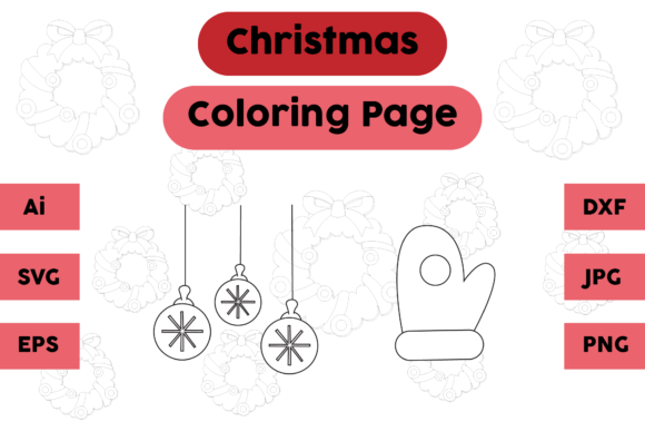 Christmas Coloring Page Lamp Gloves Set for Creative Projects