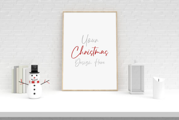 Christmas Frame Mockup with Decorations for Frames Amp