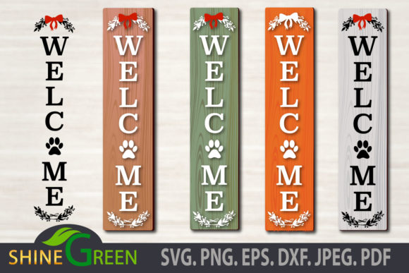 Christmas Welcome Porch Sign Cat Dog Paw Crafts