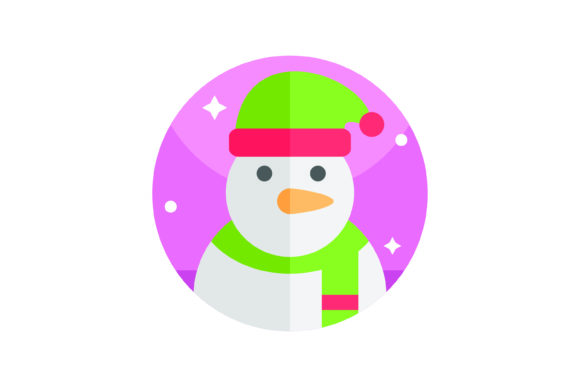 Cute Snowman with Green Hat and Syal Icon