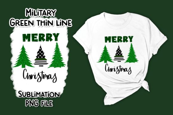 Green Thin Line Military Sublimation PNG for Print Templates