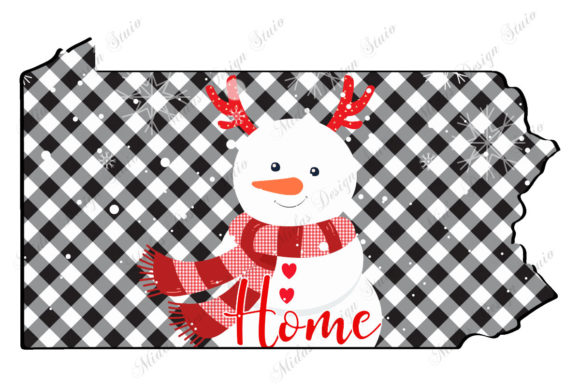 Pennsylvania Christmas with Snowman Craft Design