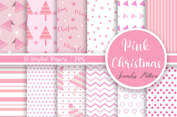 Pink Christmas Seamless Pattern for Branding and Marketing