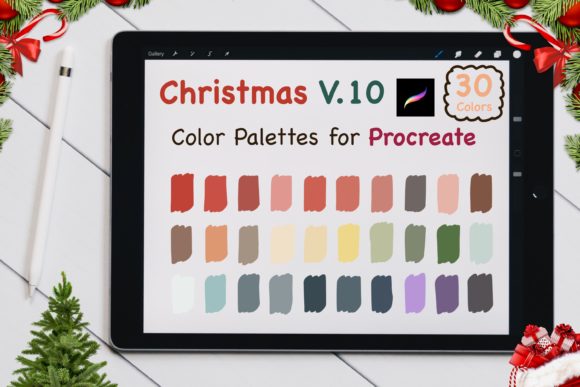 Procreate Color Palettes-Christmas V10 Add-Ons for Local Branding