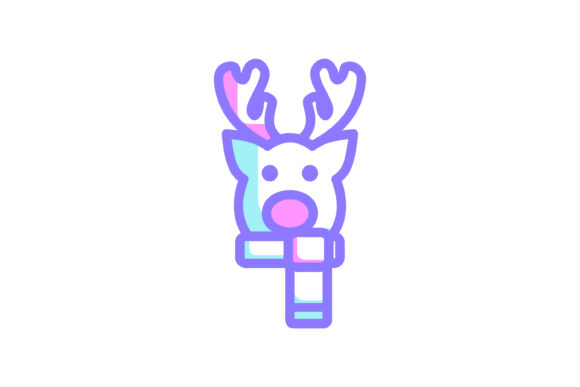 Purple Scarf Moose Christmas Icon