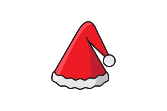 Red Christmas Hat Icon for Festive Design Projects