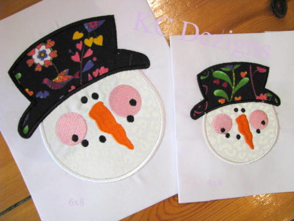 Snowman Face Applique for Christmas Embroidery